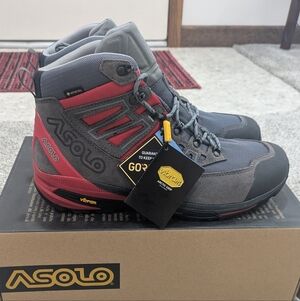 Asolo Narvik GV Grey and Red Men's Waterproof Hiking Boots Size 9